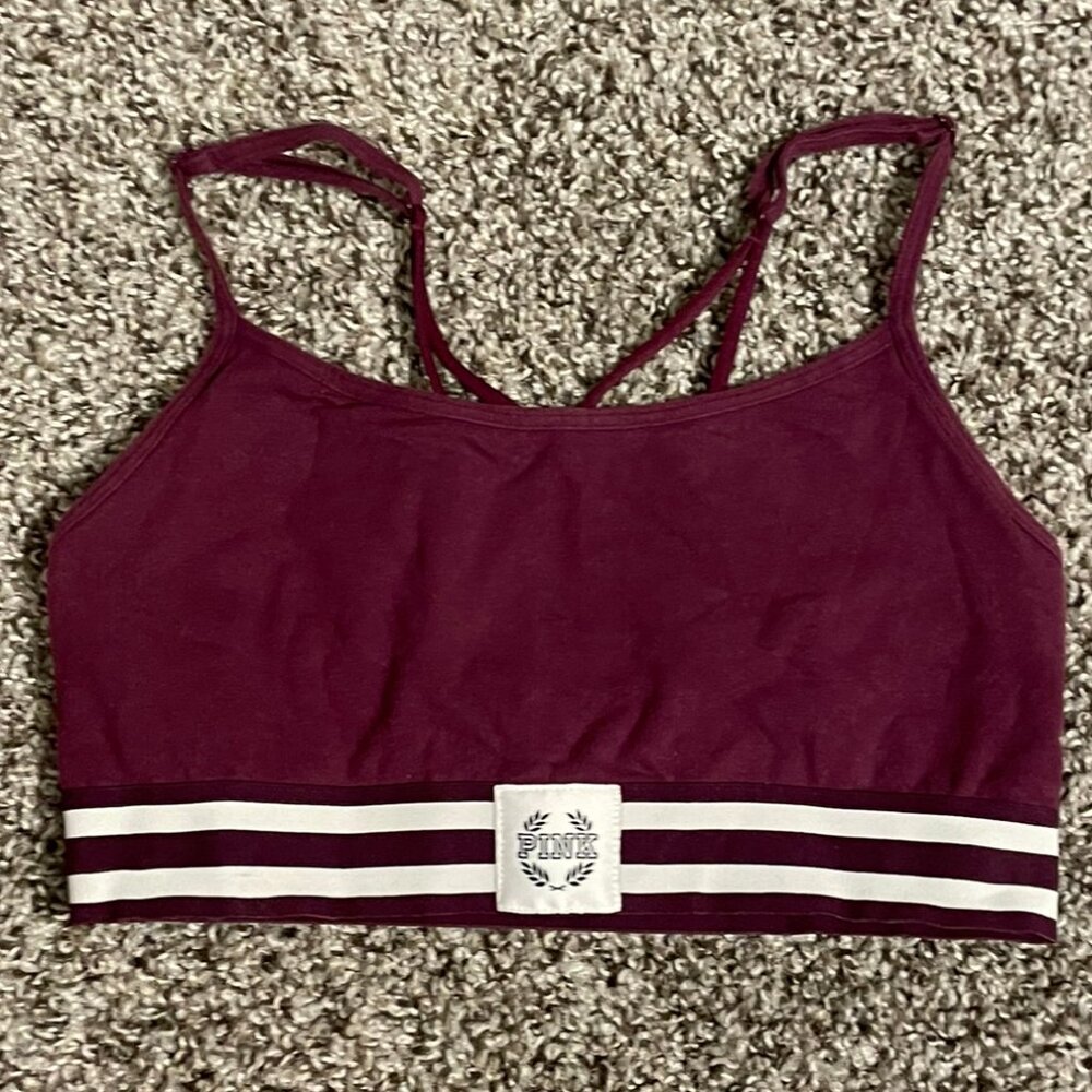 VS Pink Maroon Bralette S